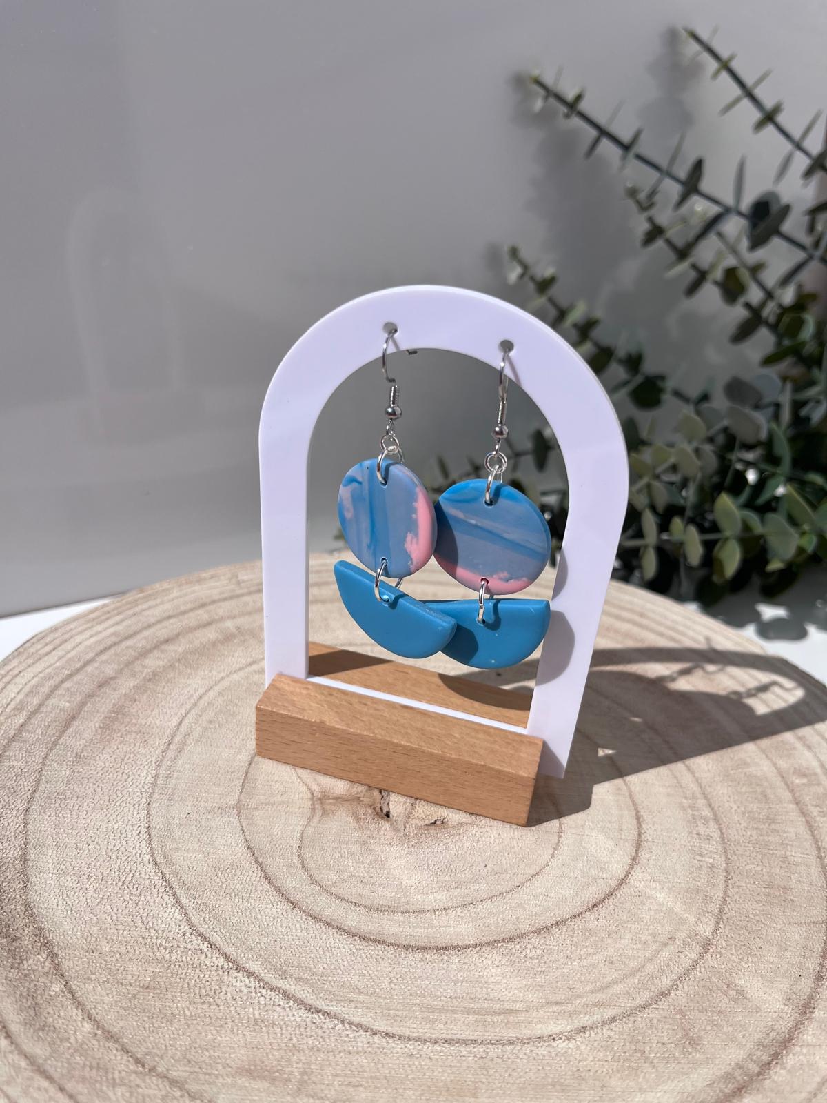 Círculo Semiluna Azul Mármol