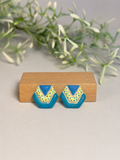 MINI BLUE LEMON - Mini Stud Azul Turquesa Amarillo