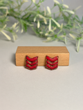 MINI CHEVRON ROJO - Mini Stud Chevron Rojo Dorado
