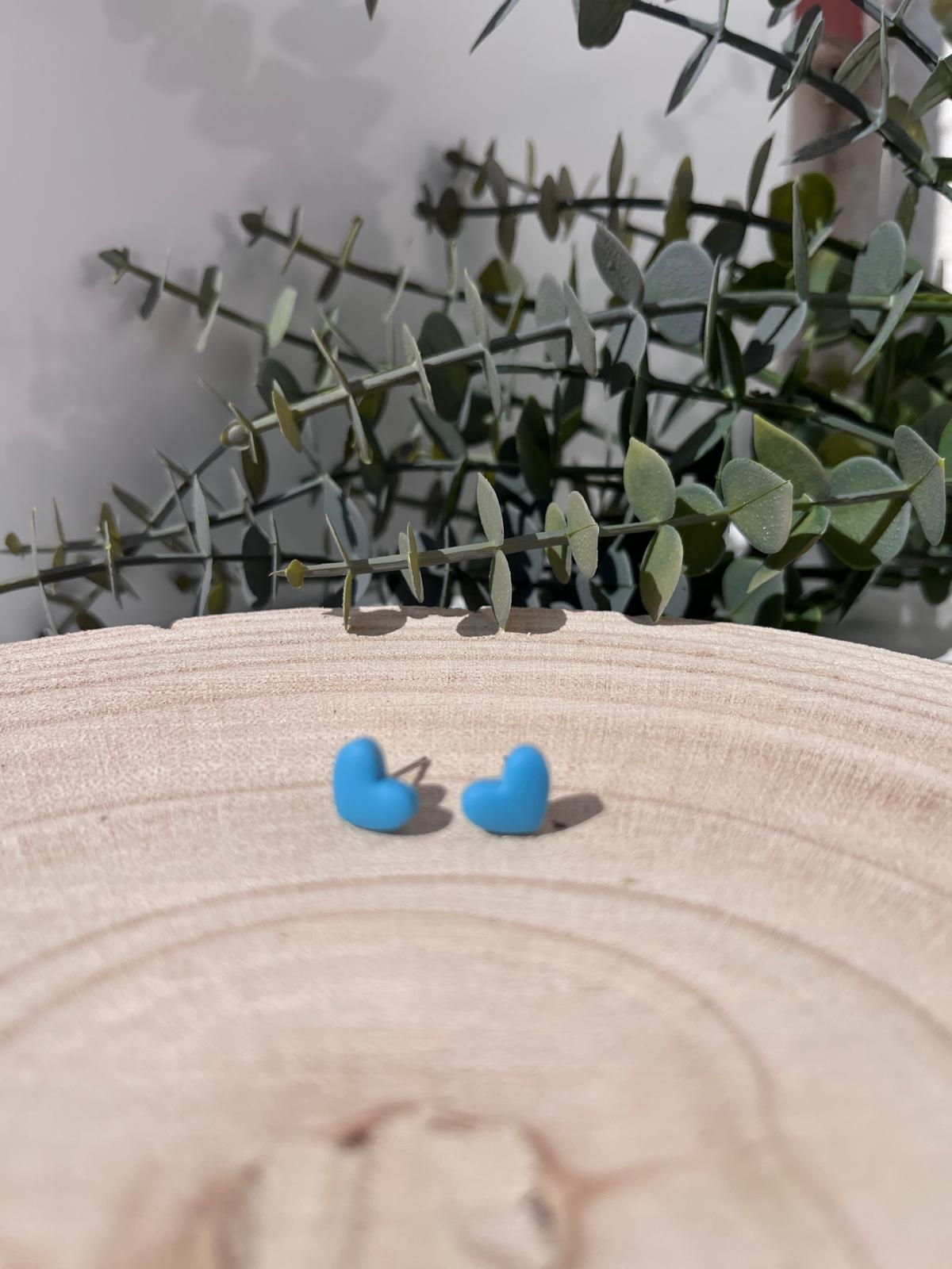 Studs Corazón Azul Turquesa