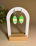 CLOROFILA – Pendientes óvalos mármol verde arcilla polimérica artesanales | Gradi Handmade