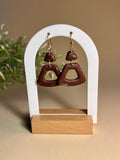 COCOA CRUSH – Pendientes geométricos chocolate dorado arcilla polimérica artesanales | Gradi Handmade