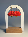 CONCHA CORAL COLGANTE— Pendientes colgantes concha roja dorada