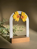 DALIA AMARILLO - Pendientes artesanales en forma de flor amarilla