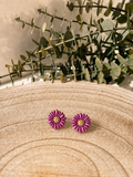GERBERA - Pendientes artesanales en forma de flor violeta