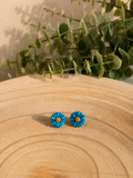 GERBERA - Pendientes artesanales en forma de flor turquesa